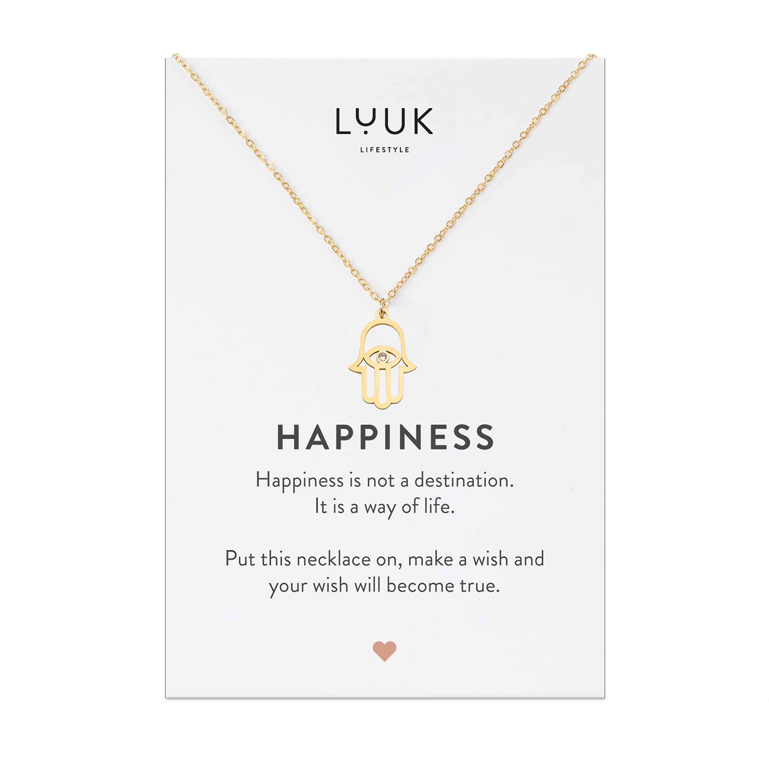 LUUK LIFESTYLE Stainless Steel Pendant Necklace for Women Waterproof 50cm Chain Modern Necklace Gift for Her Gold Buddha โ image 1