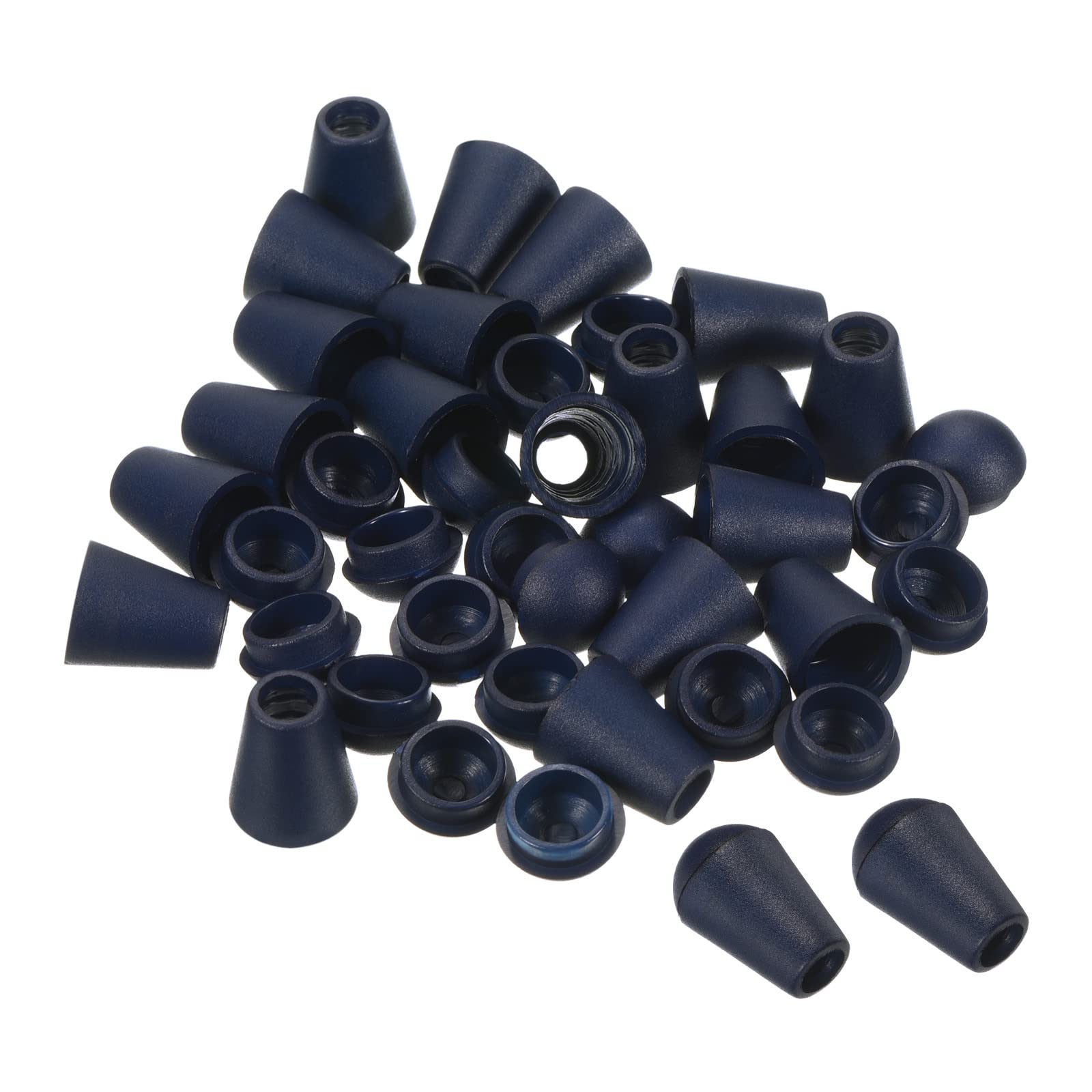 PATIKIL Bell End Stopper, 100 Pack Cord Rope Lock for Drawstring Bag, Navy Blue