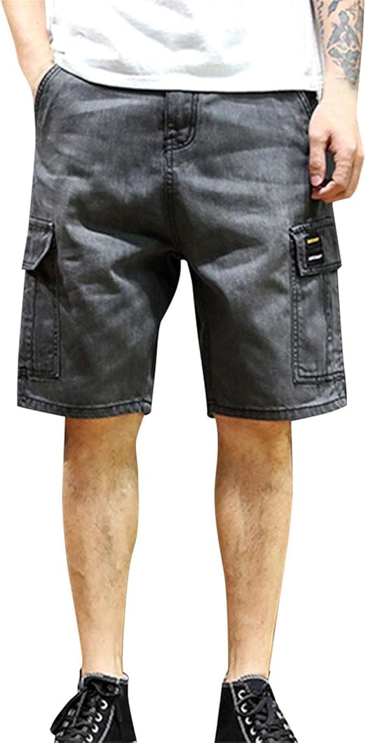 Sopzxclim Relaxed Fit Jean Shorts for Men, Big and Tall Summer Denim Shorts Loose
