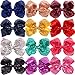 CÉLLOT Oversize Bows for Girls,Glitter Sparkle Flip Sequins 8 inch Big Hair Bows Alligator Clips for Baby Girls Toddlers Kids and Teens,Pack of 12
