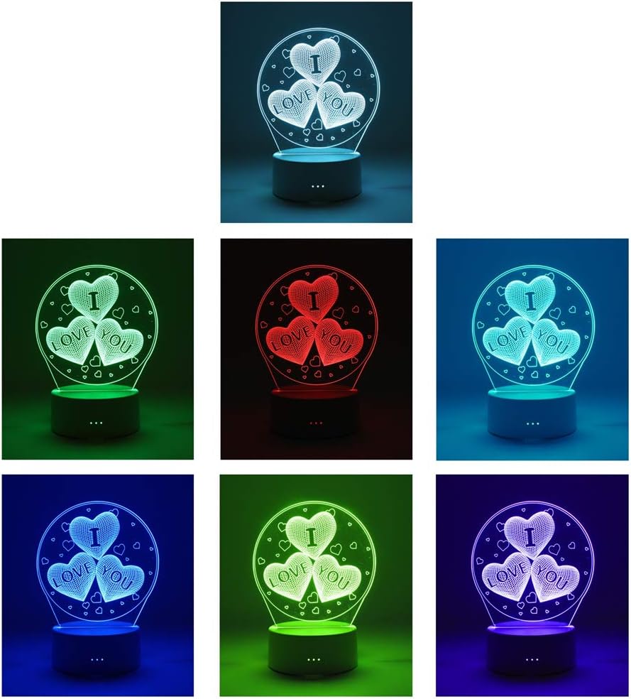 FeiWen 3D Night Light Touch Table Desk Lamps for Bedroom USB Power Supply Three Colors (Elephant) - Image 3