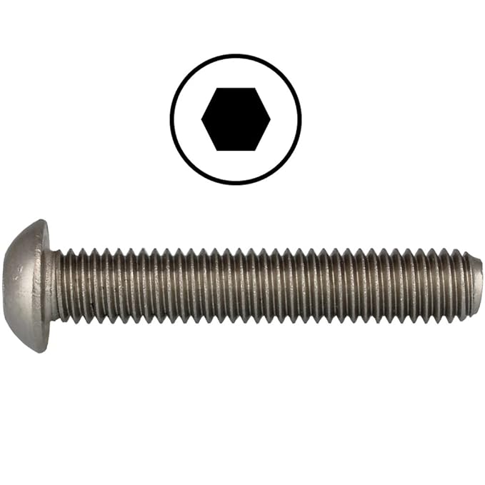 Linsenkopfschrauben M10 X 40 ISO 7380 mit Innensechskant (ISK) Edelstahl A2 (20 Stück) - V2A Linsenschrauben Rundkopfschraube