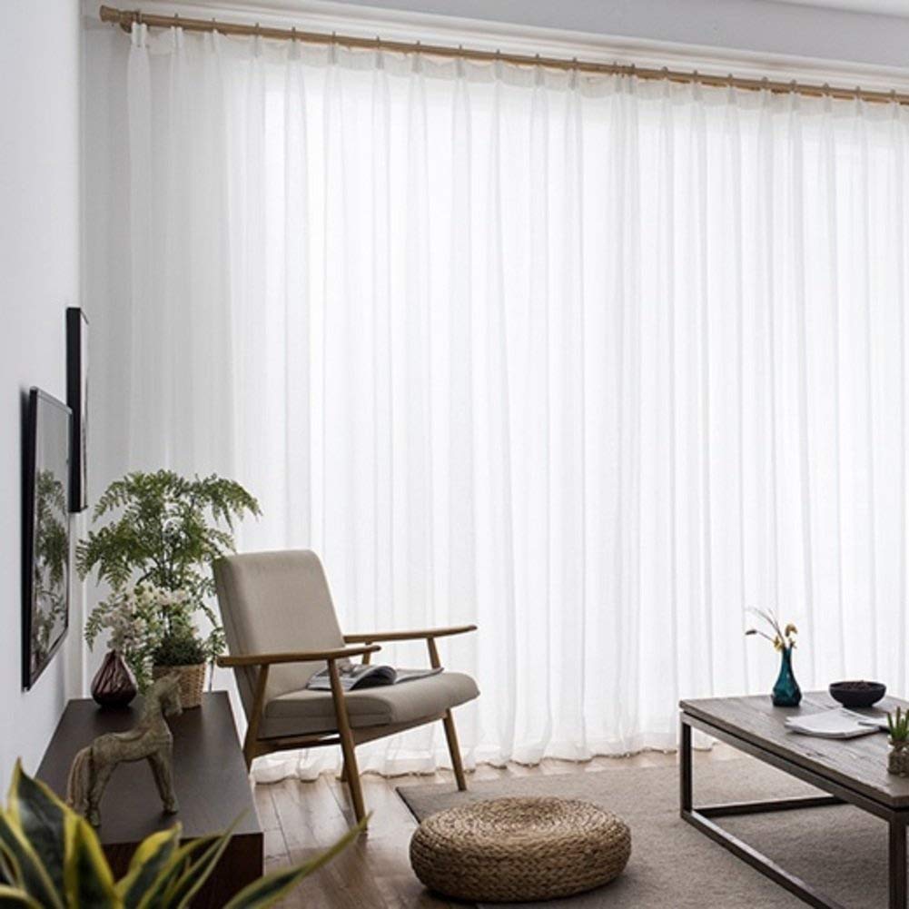 Solid Sheer Curtains Semi Shade Draperies Thin Sheer Nordic Simple