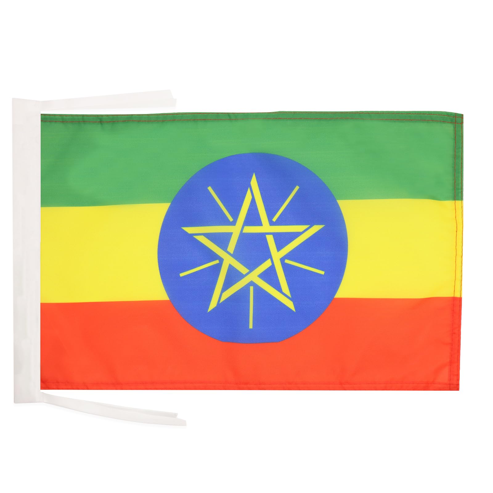 AZ FLAG - Ethiopia Flag - 18'' x 12'' - 100% Polyester Ethiopian Small Banner with Two Cords - Fade Resistant - Vivid Colors - 18x12 in - 45x30 Cm — image 1