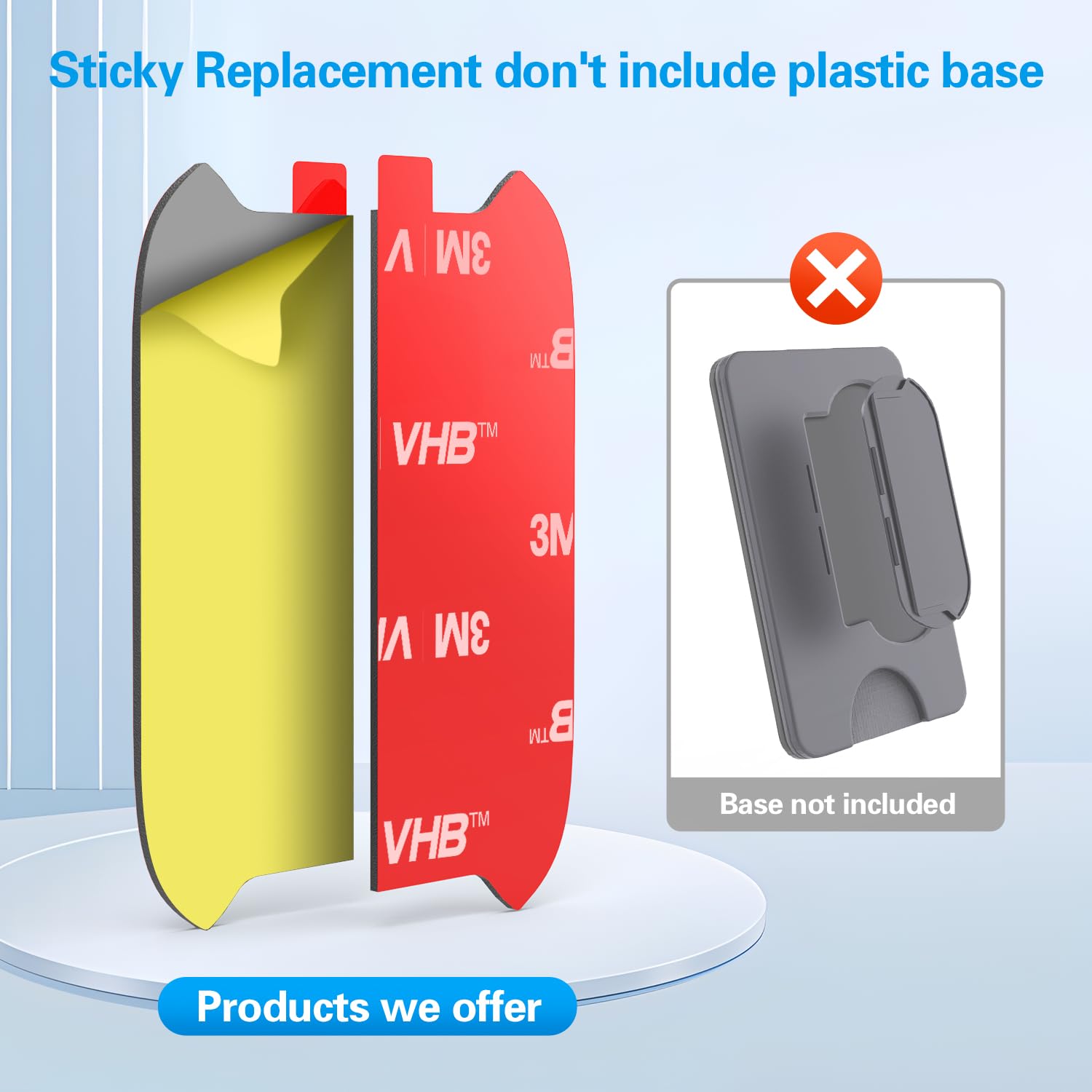 pop-tech 3M Sticky Pads Replacement for Socket Wallet Base,6pcs 3M VHB Double Sided Mounting Tape for PopWallet Grip, Adhesive Sticker for Socket Card Holder iPhone, Phone Wallet & Wallet Socket