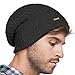 lethmik Daily Knit Slouchy Beanie,Solid Color Mesh Knitted Unisex Winter Warm Skull Cap Hat Black