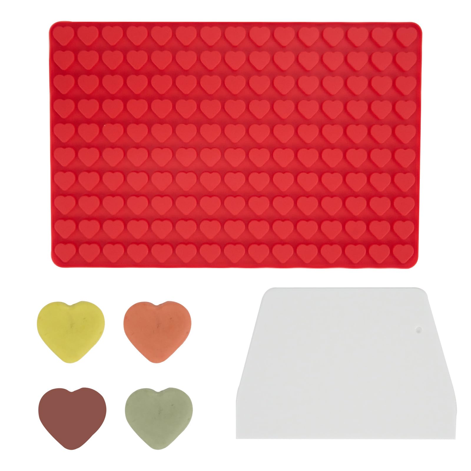Photo 1 of 1 Pcs Heart Silicone Chocolate Molds for Gummy, Candy, Small Homemade Treats With Scraper,Gummy Silicone Molds