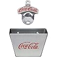 Tablecraft 1 X Coca Cola Wall Mount Bottle Opener and Coca Cola (Coke) Bottle Cap Catcher Set