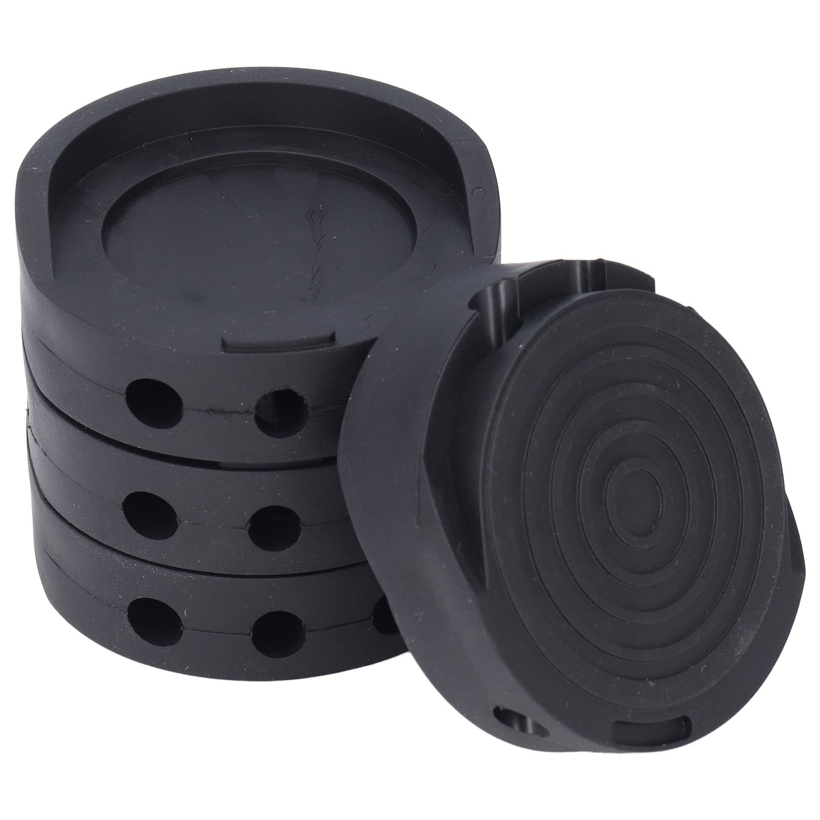 Tissting 4Pcs 2.8×1in Non Slip Furniture Pads Stackable Round Rubber Furniture Caster Cups Washing Machine Foot Mat for Household Appliances, Sofas,Table and Chair Legs, Closet Legs