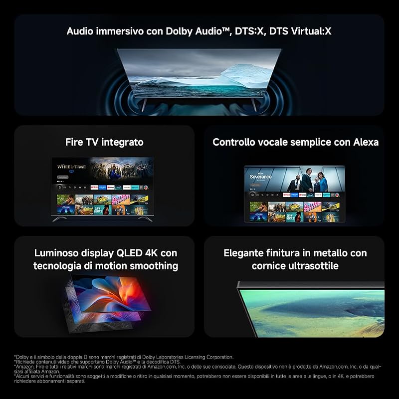 TV F Pro 43,43 pollici (101 cm), 4K UHD QLED,Smart TV, Fire TV, Triple Tuner DVB-C/S/S2/T/T2,HDR10+, MEMC, Controllo Vocale Alexa, 2GB+32GB, Compatibile con Apple AirPlay — foto 2 di 8