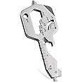 Groninog 20 IN 1 Key Shaped Multitools, Key Shaped Pocket Tool, Stainless Steel Utility Gadget, Gift for Men, Everyday Carry, Automotive, Home Improvement, Bottle Opener, Screw Driver, Silver, 1 Pcs