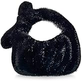 Women's Furry Tote Bag Faux Fur Cute Mini Bags Plush Small Purse Autumn and Winter Handbag