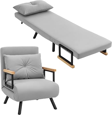 1-Sitzer 4-in-1 Klapp-Sofa-Bett 63x73x81cm Hellgrau
