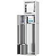 Qeke Recessed Toilet Brush Holder, SUS304 Stainless Steel Rustproof Recessed Toilet Brush Holder, in Wall Tissue Brush Storage Cabinet for Bathroom, Brushed Nickel, 4" Depth