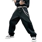 Men's Hip Hop Baggy Jeans Casual Wide Leg Y2k Skateboard Vintage Denim Pants Streetwea