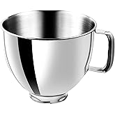 5 Quart Stainless Steel Mixer Bowl Compatible with KitchenAid 4.5 & 5 QT Tilt-Head Stand Mixers, Durable KitchenAid Replaceme