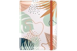 Hsxnam Passport and Vaccine Card Holder, Green Leaves, Leather, Slim, RFID Shielding, Boho Style