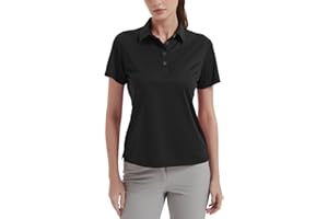 IDTSWCH Women's Polo Shirts UPF 50+ Casual Work Quick Dry 4 Buttons Short Sleeve Collared Golf Shirt XS-4XL