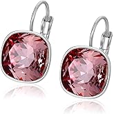 XUPING Luxury Crystal Earrings for Women Fashion Birthstone Leverback Silver Earring Gemstone Sparkling Jewelry