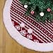 The Nova - Christmas Tree Skirt and Star - 48 inch Large - Khaki Colorful Xmas Burlap Tree Skirts with White Snowflake Printed