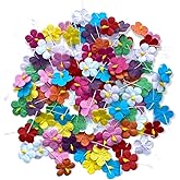 RATREE 888 Handmade 100 Pcs Mixed Color Mulberry Paper Flowers Blossom DIY Crafts 18 x18mm Mini Paper Flowers Artificial Flowers(10 Colors..)