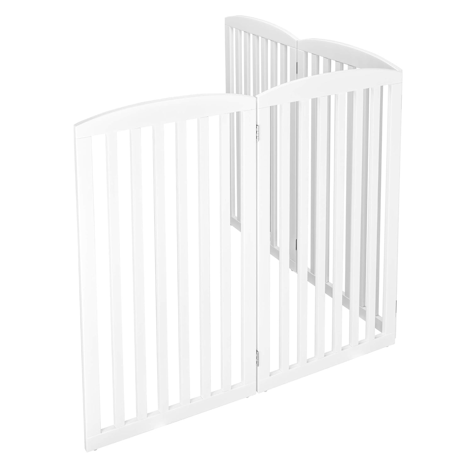 PAWLAND Freestanding Foldable Pet Gate for Dogs Extra Wide and Tall, 4 Panel, 36 inch Tall Dog Fence, Dog Gate for The House, Doorway, Stairs, White : Baby