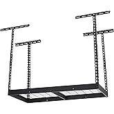 Klutch Garage Overhead Storage Rack with Adjustable Height, 48in.L x 24in.D, 23in.–37in.H