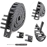 Yeebyee 1Meter/39.4Inch Drag Chain Cable Carrier 10x20mm Open Type R18 Cable Chain Wire for 3D Printer and CNC Machines Comes with a Pair End Connectors,1pcs Screwdriver Tool