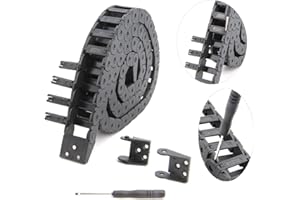 Yeebyee 1Meter/39.4Inch Drag Chain Cable Carrier 10x20mm Open Type R18 Cable Chain Wire for 3D Printer and CNC Machines Comes with a Pair End Connectors,1pcs Screwdriver Tool