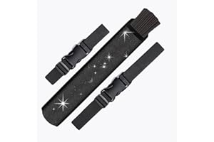 HapToyPet Rave Fan Holster with Waist Belt | Black Bling Design | Quick-Access Folding Fan Pouch | Weather-Resistant PVC | Fits Raves, Festivals, Sports, Daily Use