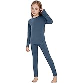 woolcano Kids Unisex 100% Merino Wool Base Layer Sets Lightweight Thermal Underwear