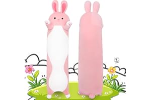 Sprinqdawin Long Rabbit Plush Pillow,35.5" Large Bunny Stuffed Animal,Weighted Bunny Plush,Cuddly Sleeping Hugging Pillows, Soft Giant Body Pillow,Beloved Plush Toy Gift at Birthday Easter