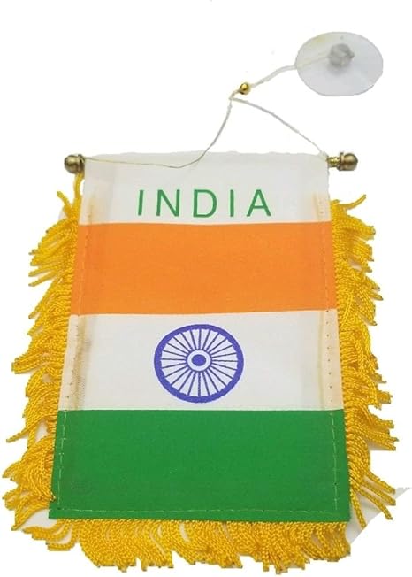 Amazon Com Bunfires India Flag Mini Banner Rearview Mirror