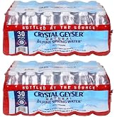 Crystal Geyser Natural Alpine Spring Water, Bottled at the Source, 8oz Bottles 30 Per Case, 2 Cases