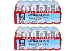 Crystal Geyser Natural Alpine Spring Water, Bottled at the Source, 8oz Bottles 30 Per Case, 2 Cases