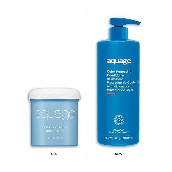 AQUAGE COLOR PROTECTING CONDITIONER, DEEP-PENETRATING MOISTURIZER SEALS IN HAIRCOLOR, INFUSED WITH NUTRIENT-RICH SEA BOTANICALS, RESTORES HAIR AND ADDS SHINE, 33.8 OZ.