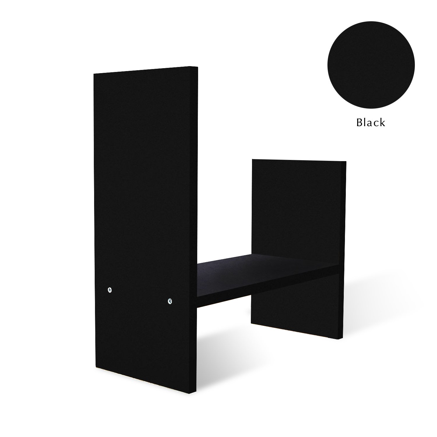 Desktop Organizer Office Storage Rack Adjustable Wood Display Shelf - Free Style Double H Display - True Natural Stand Shelf - Black