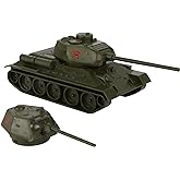 BMC CTS WW2 Soviet T-34 Tank - Olive-Green 1:40 Russian T34 Plastic Army Vehicle