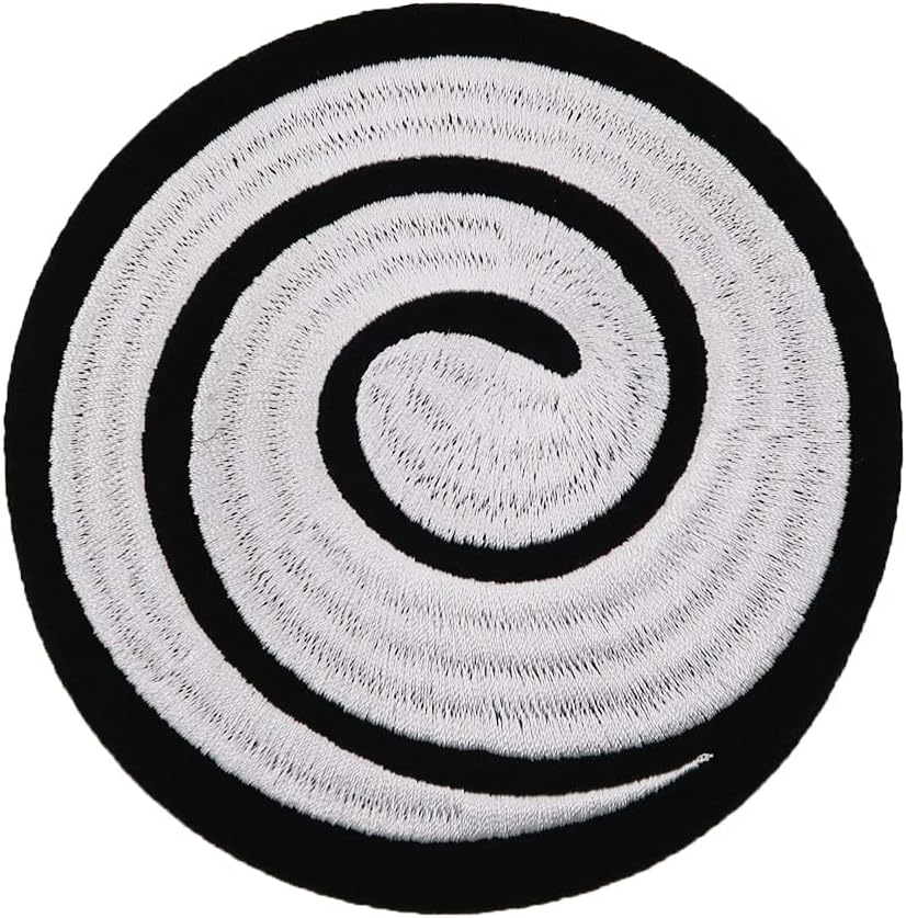 Mixed Media - ROCKAPATCH White Spiral Japan Anime Halloween Cosplay Embroidered Iron On Patch
