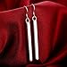 Minimalist 925 Sterling Silver Plated Long Bar Dangle Drop Earrings for Women Elegant Dangling Hypoallergenic