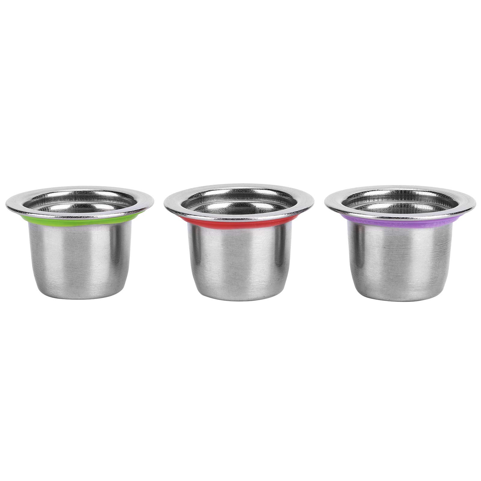 3Pcs/Set Coffee Capsule Reusable Pod Stainless Steel Refillable Coffee Capsule Coffee Pod Holder Filter Set 30x22x20mm Fit for Nespresso