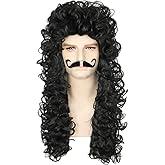 Topcosplay Pirate Captain Costume Wig for Men or Women Halloween Themed Party Cosplay Black Wigs