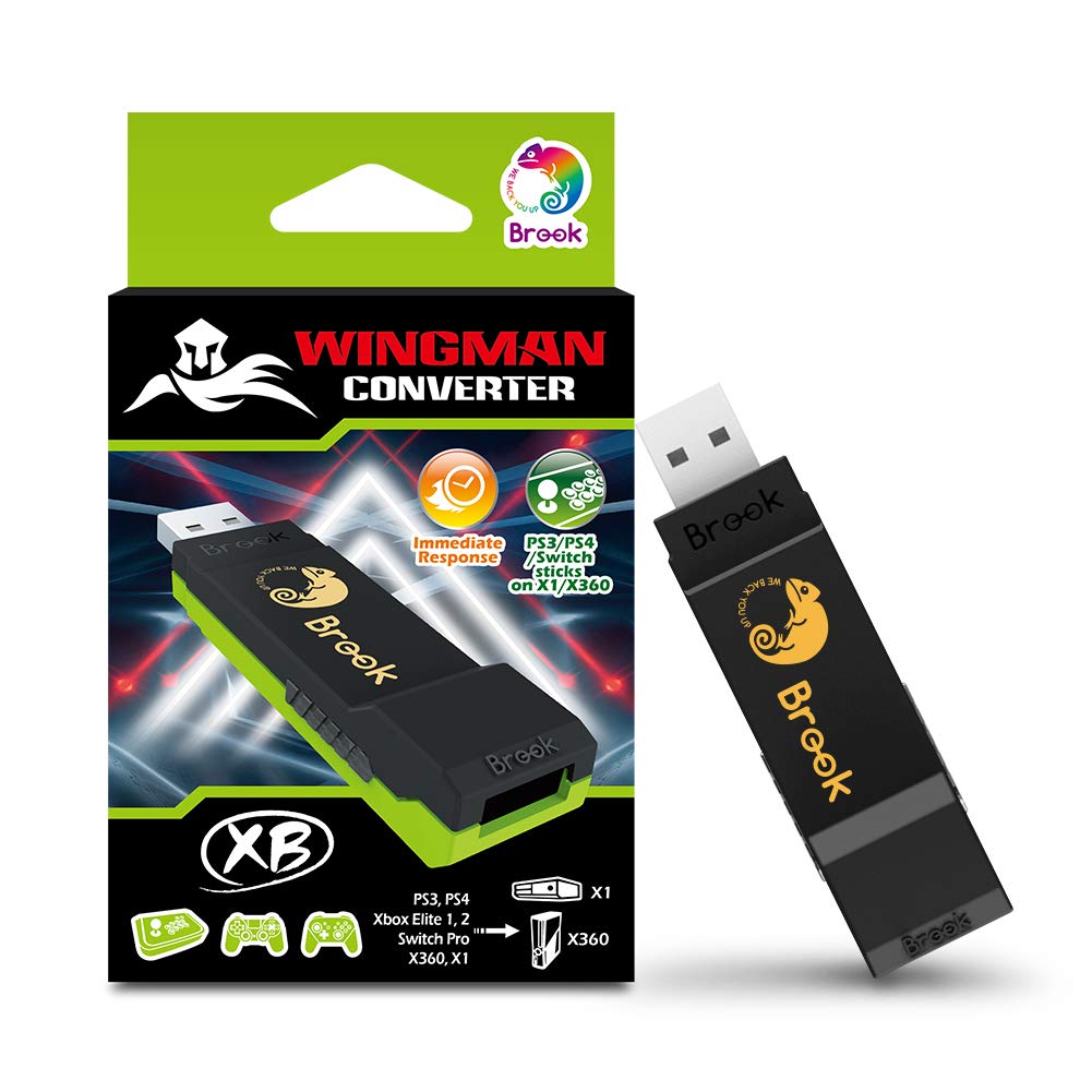 Brook Wingman XB Converter - Support Xbox Series X/S/One/360, PS5/PS4/PS3, Xbox Elite 1/2, Switch Pro Controllers on Xbox Series X/S/One/360 console, Support Turbo and Remap