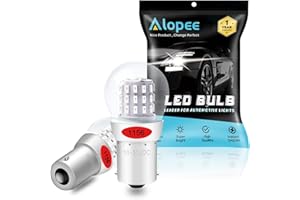 Alopee 1156 Led Light Bulb Red Non Polarity DC 9-30V Replacement for P21W 7506 1141 5008 Tail Brake Lights Motorcycle Lawn Tractor Light, Pack of 2
