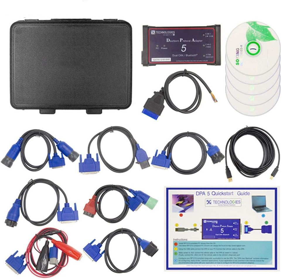 CONRAL Full Set Professional Dearborn Protocol Adapter 5 Kit, DPA 5 Diagnostic Tool Adapter for Truck and Wrecker