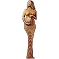Dedysler Maternity Photography Gown Sleeveless Sexy Shiny Rhinestone Photoshoot Dress for Baby Shower