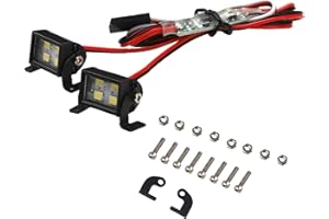 HIRCQOO RC Light Bar Roof LED Lamp Body Shell Double Roof Light Compatible with Traxxas Slash Rustler Trx4 Axial SCX10 Tamiya Wraith D90 Gen8 1/10 Scale RC Crawler Car Truck (4 Led)