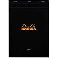 Rhodia Staplebound Notepads - Lined w/3 Hole Punch for Binders - 80 sheets - 8 1/4 x 11 3/4 in. - Black cover