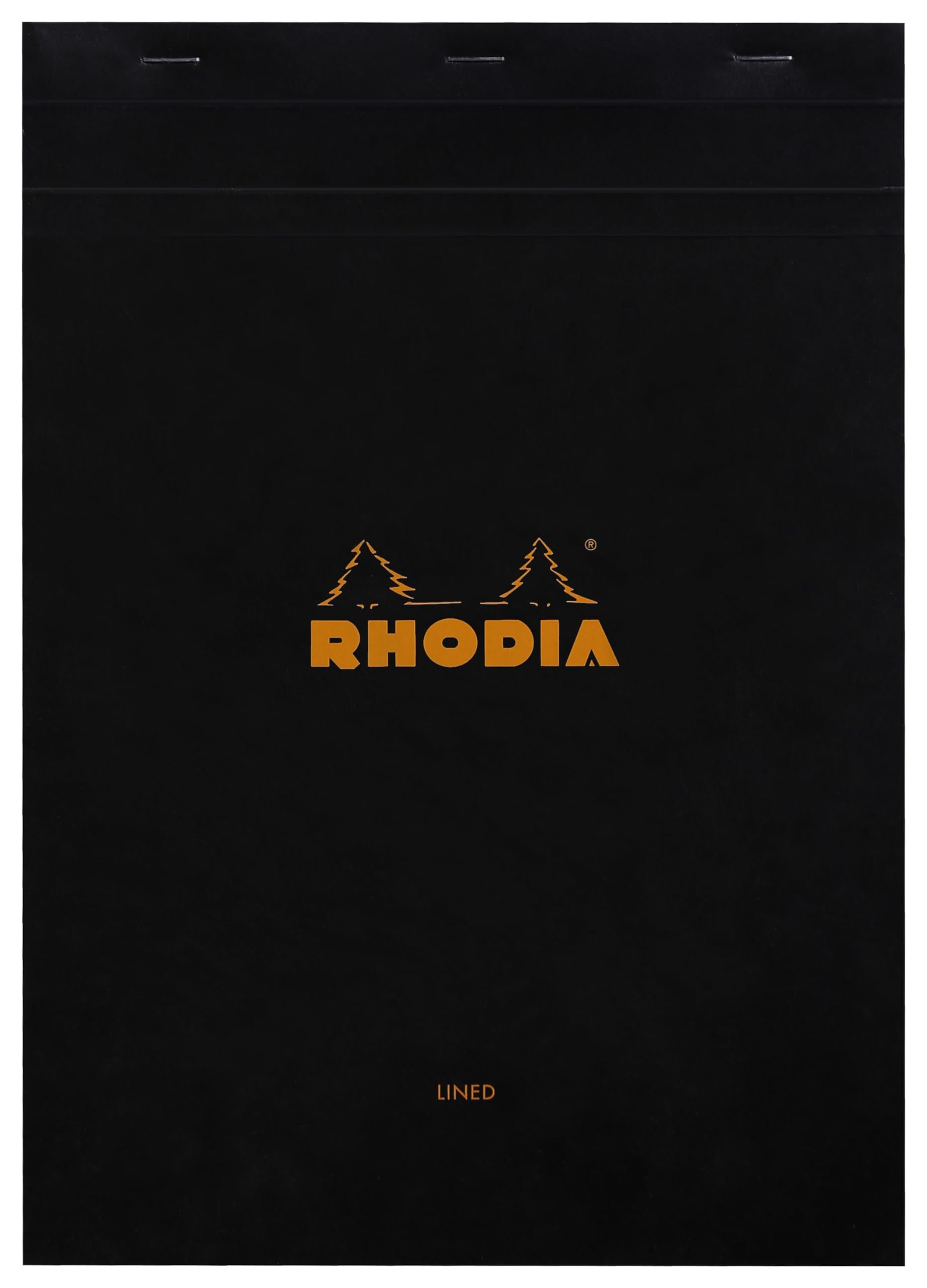RHODIA 186009C - Stapled Notepad No. 18 Black - A4 - Ruled - 80 Detachable Sheets - White Clairefontaine Paper 80 g/m - Soft, Resistant and Waterproof Coated Card Cover - Basics