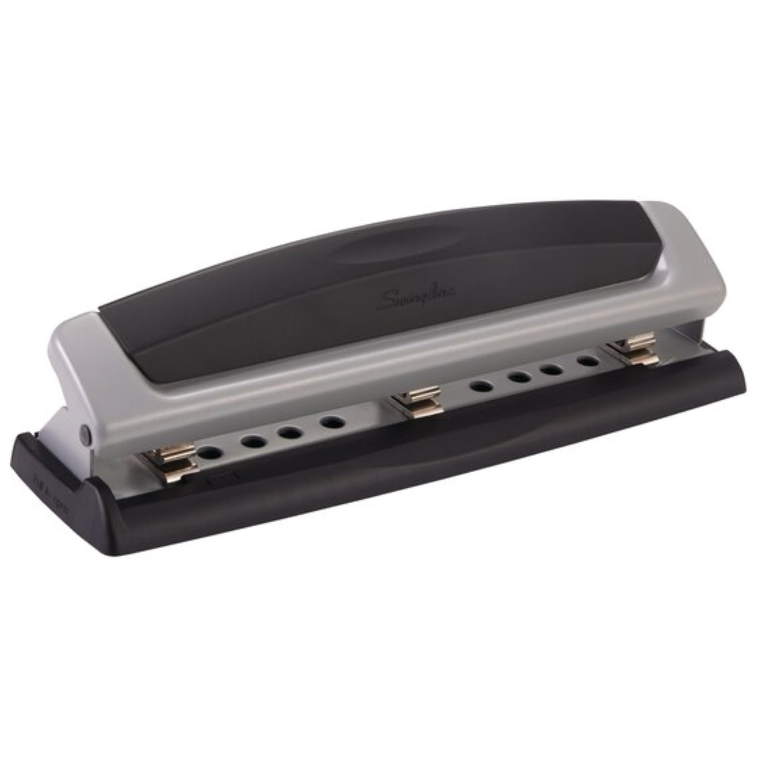 Swingline Desktop Hole Punch, Precision Pro, 2-3 Holes, 10 Sheet Capacity, Adjustable Centers, Black and Silver (A7074038A)